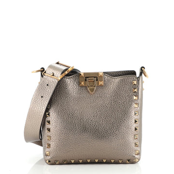 Valentino Rockstud Flip Lock Messenger Bag Leather Mini