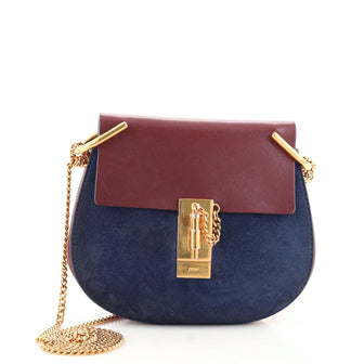 Chloe Drew Crossbody Bag Leather and Suede Mini