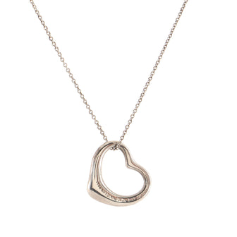 Tiffany & Co. Elsa Peretti Open Heart Pendant Necklace Sterling Silver 22mm