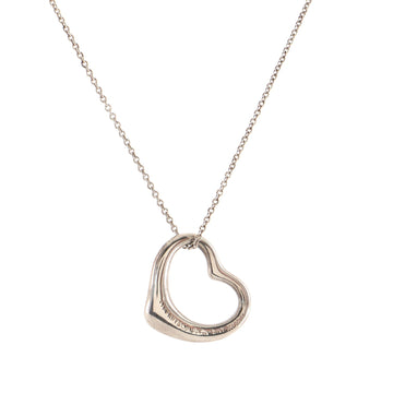 Tiffany & Co. Elsa Peretti Open Heart Pendant Necklace Sterling Silver 22mm