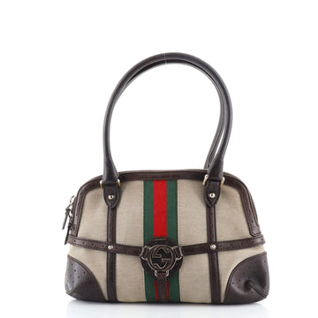 Gucci Reins Zip Tote Canvas with Perforated Leather Medium