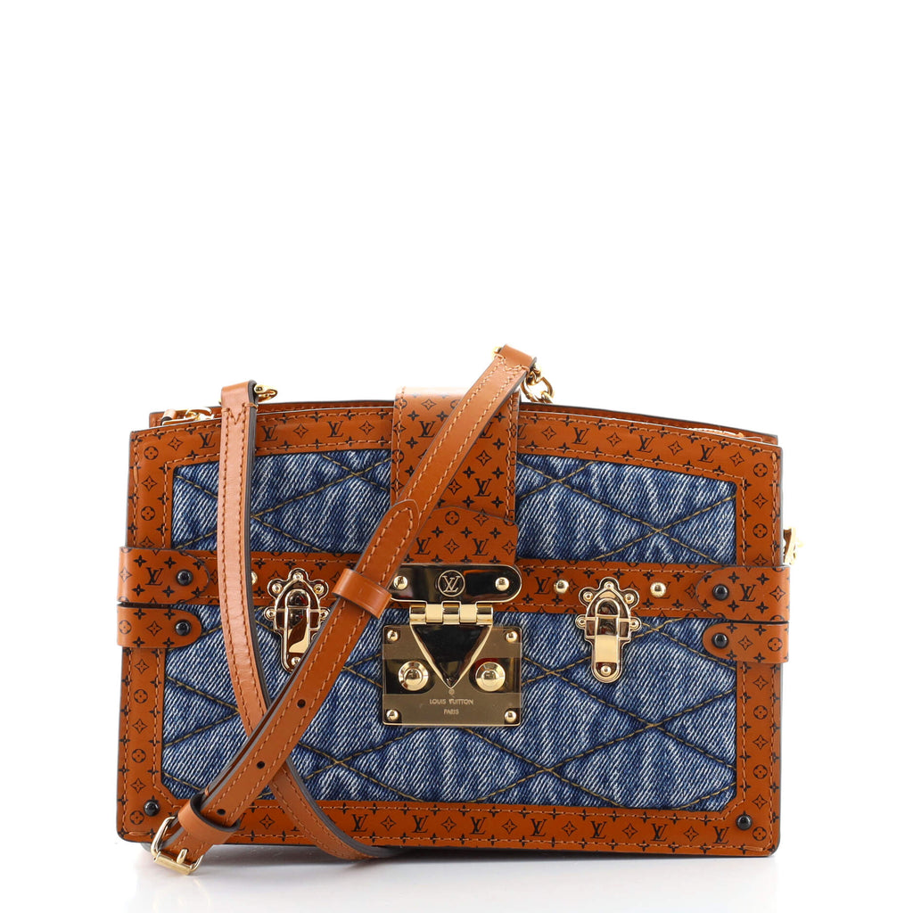 Louis Vuitton Trunk Clutch Malletage Denim with Monogram Leather