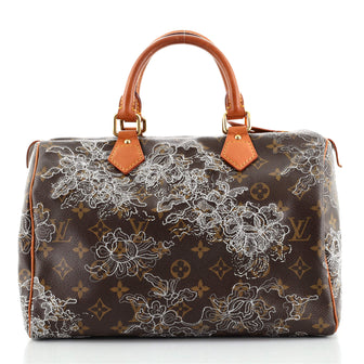 Louis Vuitton Speedy Handbag Limited Edition Monogram Dentelle 30