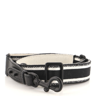 Christian Dior Logo Shoulder Strap Embroidered Canvas Thin