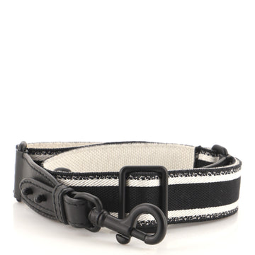 Christian Dior Logo Shoulder Strap Embroidered Canvas Thin