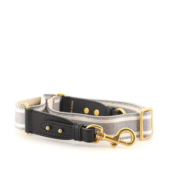Christian Dior Logo Shoulder Strap Embroidered Canvas Thin