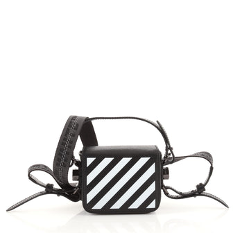 Off-White White/Black Leather Baby Binder Clip Crossbody Bag Off-White