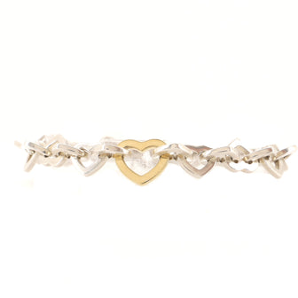 Tiffany & Co. Heart Link Bracelet Sterling Silver and 18K Yellow Gold