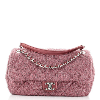 Chanel CC Chain Flap Bag Quilted Knit Pluto Glitter Medium