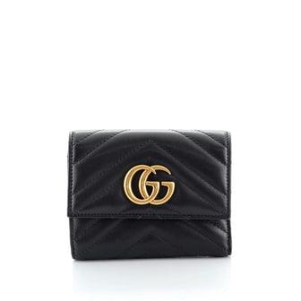 Gucci GG Marmont Trifold Wallet Matelasse Leather Compact