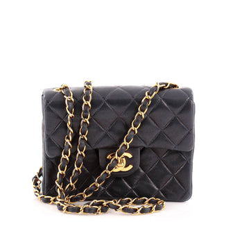 Chanel Vintage Square Classic Single Flap Quilted Leather Mini