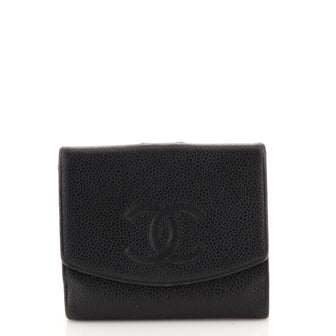 Chanel Vintage Timeless Bifold Wallet Caviar Compact