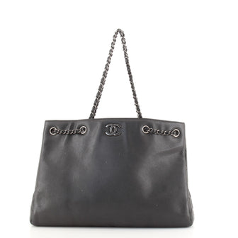 Chanel Woven Chain Shopping Tote Caviar Medium