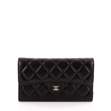 Chanel L Flap Wallet Quilted Lambskin Long