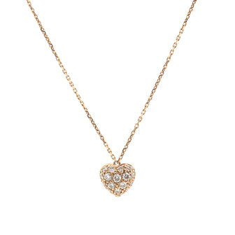 Cartier Heart Pendant Necklace 18K Rose Gold and Diamonds Small