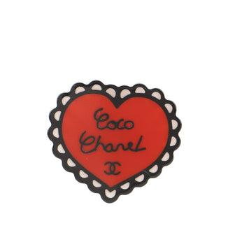 Chanel CC Coco Heart Pin Brooch Resin