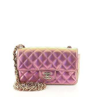 Chanel Classic Single Flap Bag Quilted Iridescent Lambskin Mini