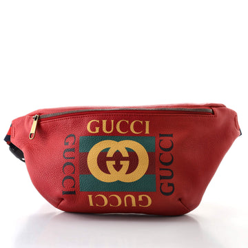 Gucci Logo Belt Bag Printed Leather Medium