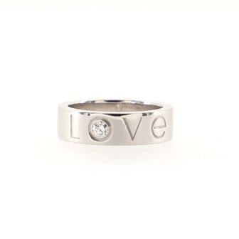 Cartier Love Letters Band 1 Diamond Ring 18K White Gold and Diamond