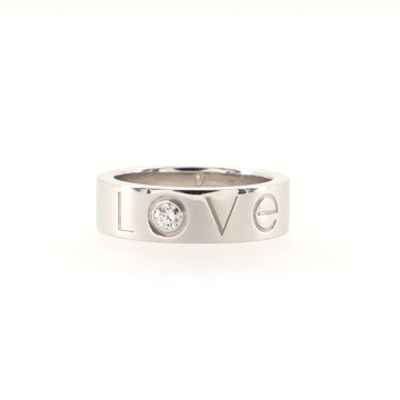 Cartier Love Letters Band 1 Diamond Ring 18K White Gold and Diamond