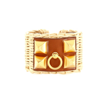 Hermes Collier de Chien Bracelet Leather and Wicker