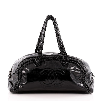 Chanel Resin Luxe Ligne Bowler Patent Large