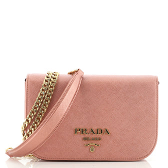 Prada Convertible Flap Clutch Saffiano Leather Small