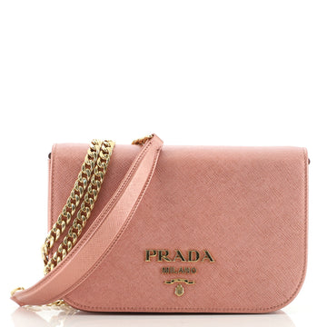 Prada Convertible Flap Clutch Saffiano Leather Small