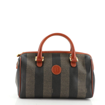 Fendi Vintage Pequin Boston Bag Coated Canvas Mini