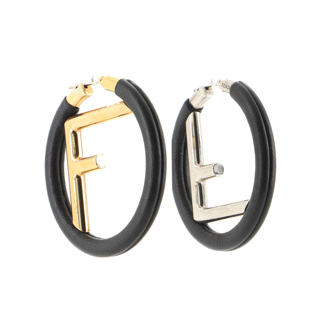 Black & Gold Fendi hoop