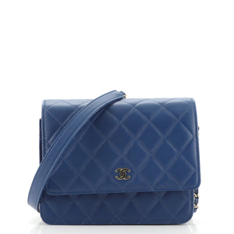 Chanel Square Wallet on Chain Quilted Lambskin