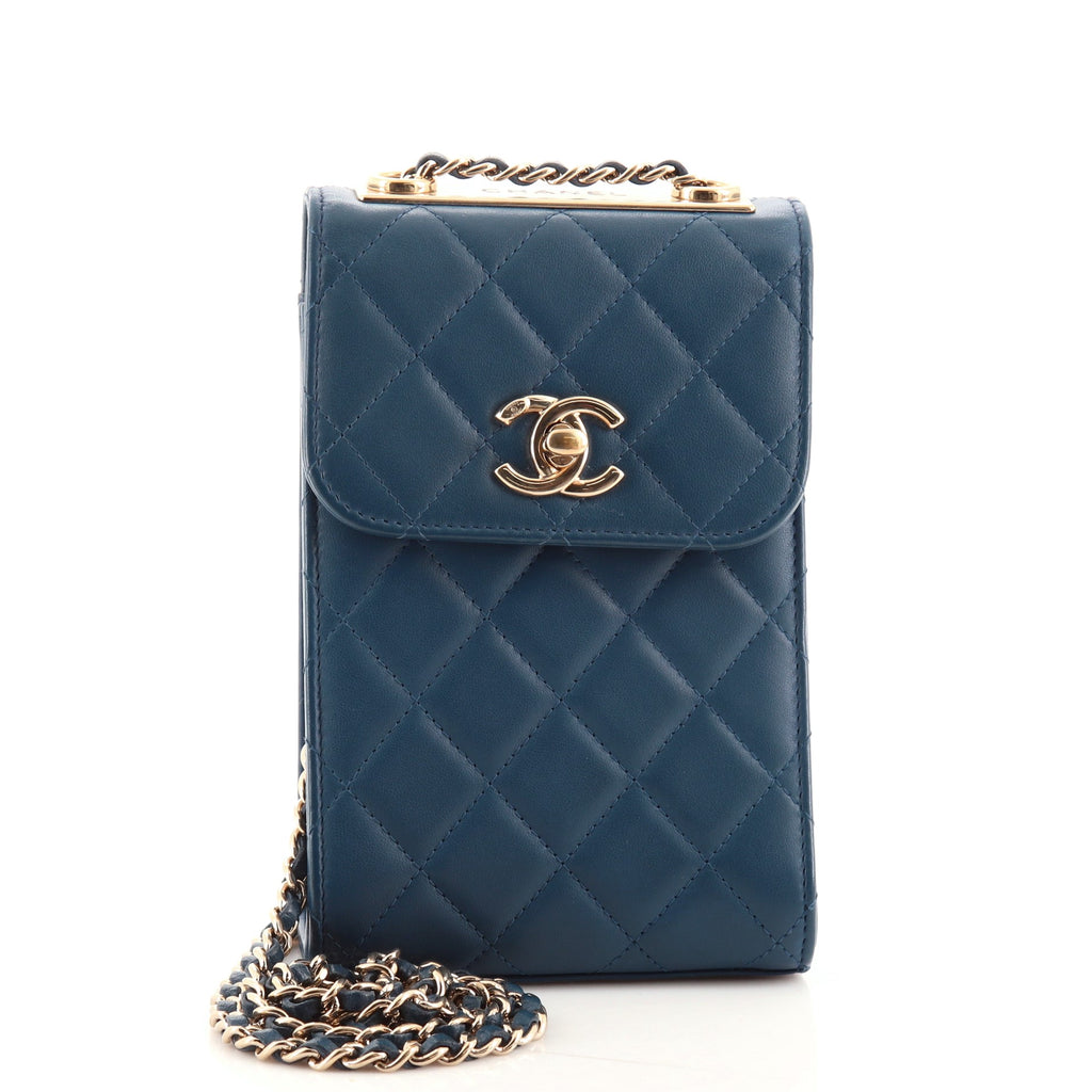 Chanel Trendy CC Phone Holder Crossbody Bag - Blue Crossbody Bags