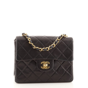 Chanel Vintage Square Classic Single Flap Bag Quilted Lambskin Mini