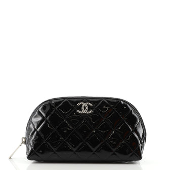 Chanel Brilliant CC Cosmetic Pouch Quilted Patent
