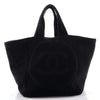 Chanel CC Beach Tote Terry Cloth Large Black 9933528