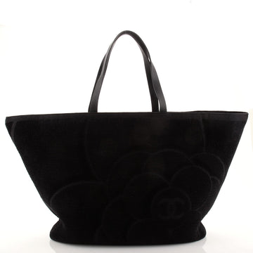 Chanel Beach Tote Camellia Terry Cloth Large