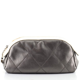 Chanel Biarritz Cosmetic Pouch Quilted Coated Canvas