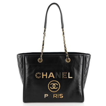 Chanel Deauville Tote Embellished Shiny Calfskin Small