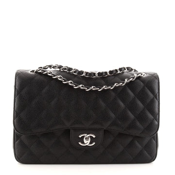Chanel Classic Double Flap Bag Quilted Caviar Jumbo