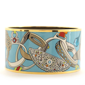 Hermes Bangle Bracelet Printed Enamel Extra Wide