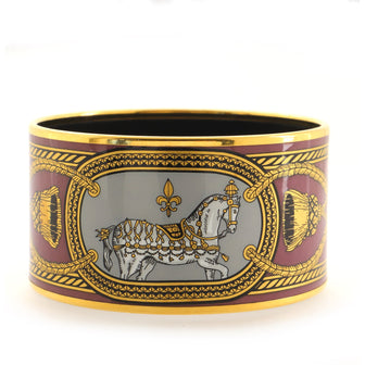 Hermes Bangle Bracelet Printed Enamel Extra Wide