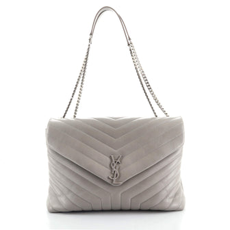 Saint Laurent LouLou Shoulder Bag Matelasse Chevron Leather Large