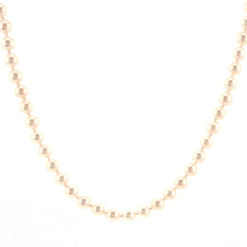 Tiffany & Co. Signature Pearl Strand Necklace Cultured Pearls with 18K Yellow Gold 6.5-7mm