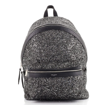 Saint Laurent City Backpack Glitter Canvas Medium