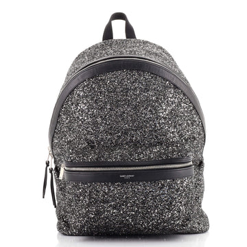 Saint Laurent City Backpack Glitter Canvas Medium