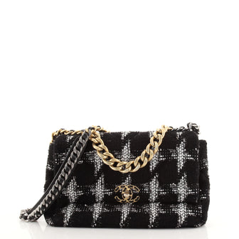 Chanel 19 Flap Bag Quilted Tweed Large
