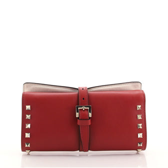 Valentino Rockstud Jewelry Roll Case Leather