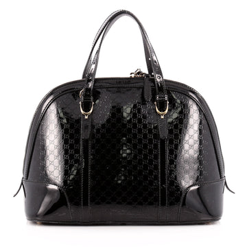 Gucci Nice Top Handle Bag Patent Microguccissima Leather Small