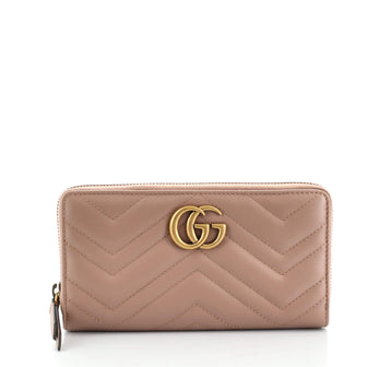 Gucci GG Marmont Zip Around Wallet Matelasse Leather
