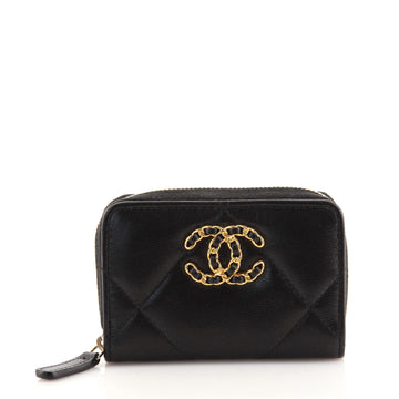 Chanel 19 Zip Coin Purse Quilted Lambskin